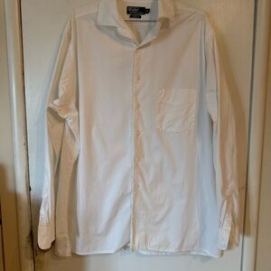 VTG Polo Ralph Lauren Marseille While Long Stripped Textured Shirt | Mens XL
